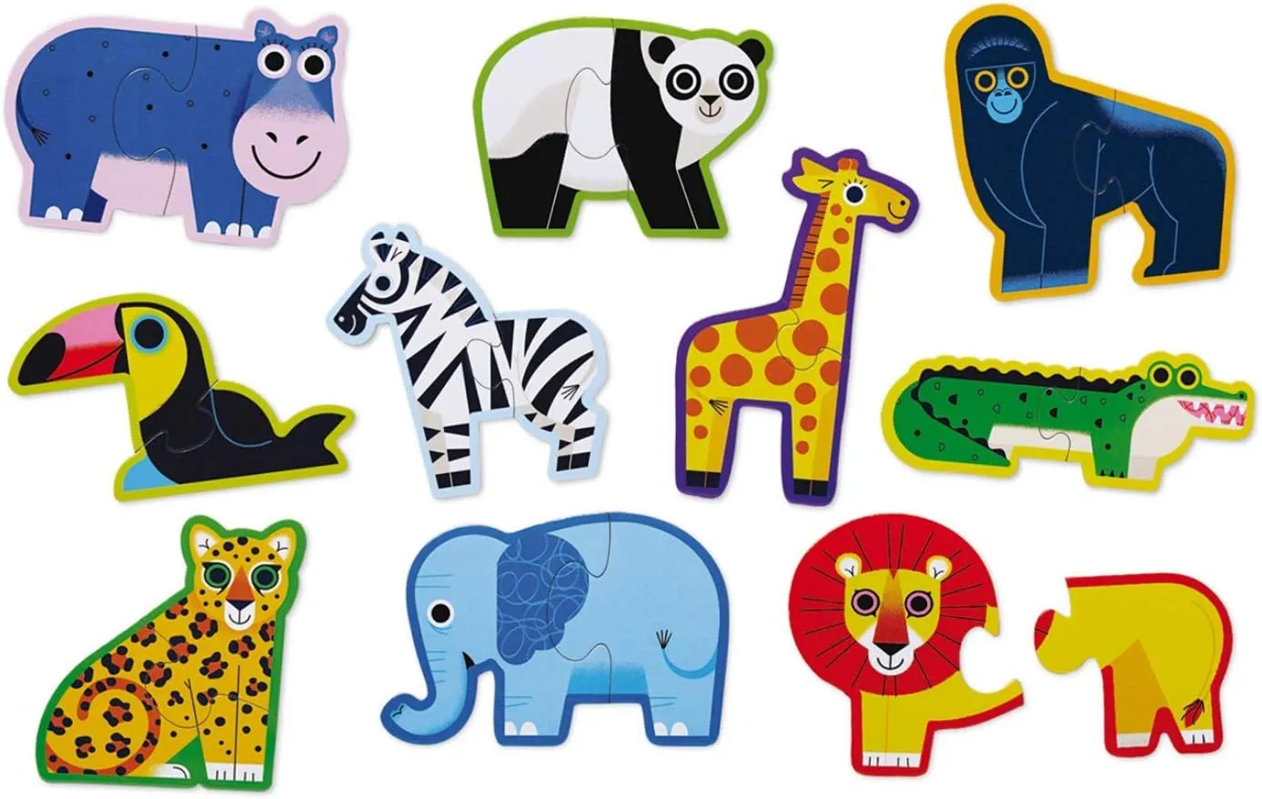 10 2 Piece Puzzles - Jungle