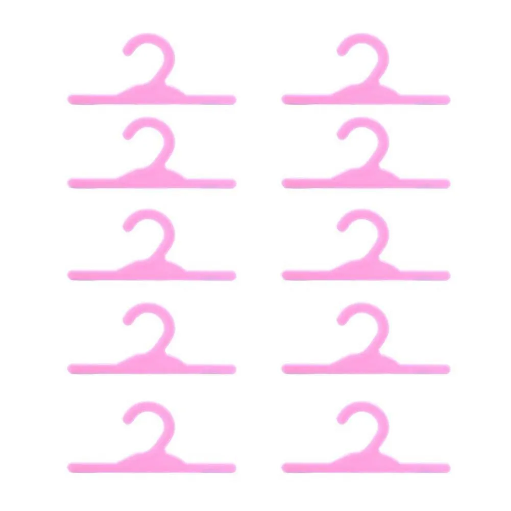 10 Pcs Lovely Plastic Doll Clothes Hanger Toy Girl Doll Clothing Accessories