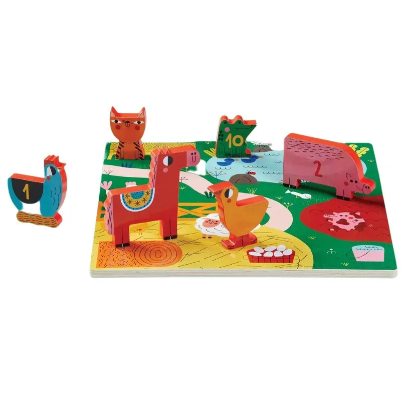 10 Piece Stacking Wooden Puzzle