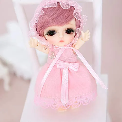 1/12 BJD Doll 9 cm Ball Joints SD Dolls Action Figure DIY Toy Best Gift with Clothes Wigs Free Makeup for Girls,A