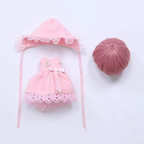 1/12 BJD Doll 9 cm Ball Joints SD Dolls Action Figure DIY Toy Best Gift with Clothes Wigs Free Makeup for Girls,A