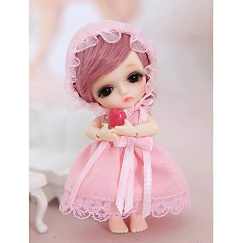 1/12 BJD Doll 9 cm Ball Joints SD Dolls Action Figure DIY Toy Best Gift with Clothes Wigs Free Makeup for Girls,A