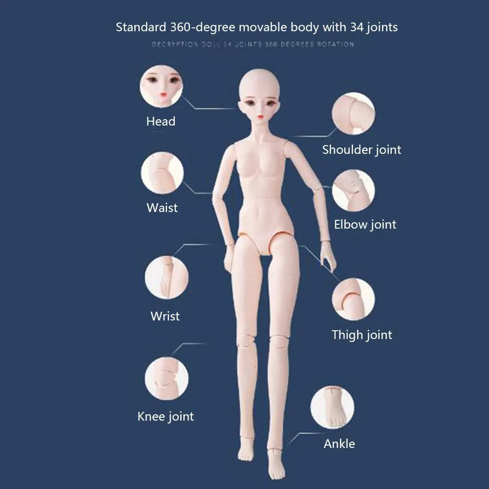 1/3 Bjd Doll,SD Dolls Full Set 60Cm 24 Inch Ball Jointed Dolls Toy Action Figure with Clothes Wig Shoes Makeup