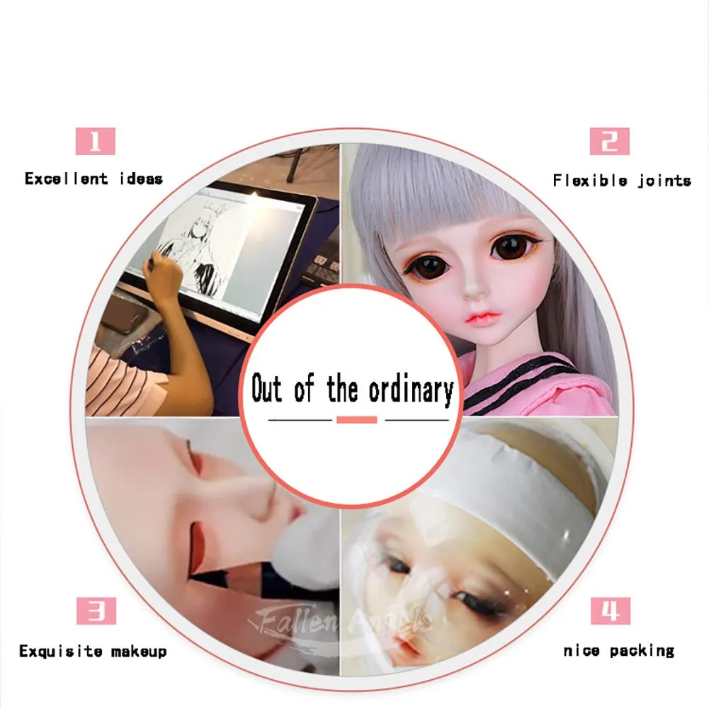 1/4 BJD Doll Bory, SD Dolls 15 Inch 19 Ball Jointed Doll DIY Toys with Full Set Clothes Shoes Wig Makeup, Best Gift for Girls,D