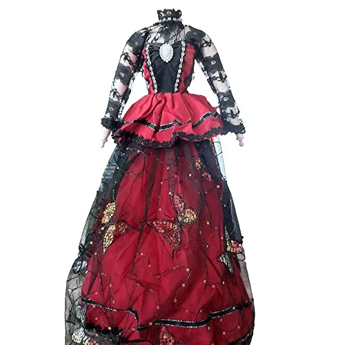 2PC BJD Doll Clothes Dress with Hat Outfits Clothing Costume for 1/3 BJD Doll 60cm 24inches Dolls Retro Princess Queen Dress (Only Accessories(Without Doll)