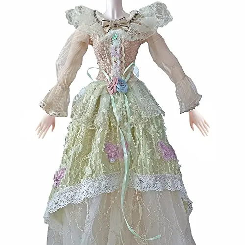 2PC BJD Doll Clothes Dress with Hat Outfits Clothing Costume for 1/3 BJD Doll 60cm 24inches Dolls Retro Princess Queen Dress (Only Accessories(Without Doll)