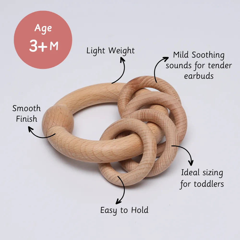 Ariro Toys Wooden rattle- Circular natural