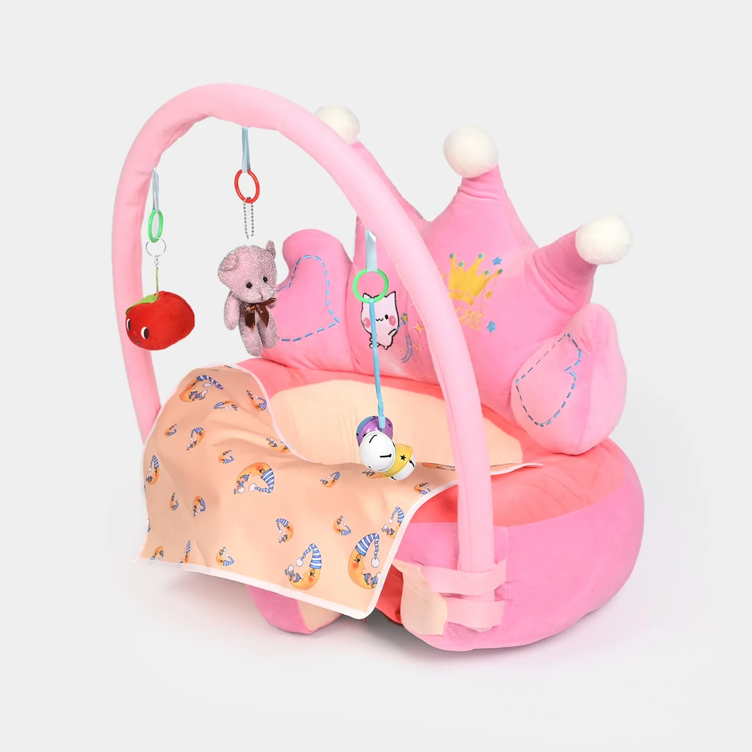 Baby Crown Floor Seat/Support Sofa Seat 6M  | 909-Pink