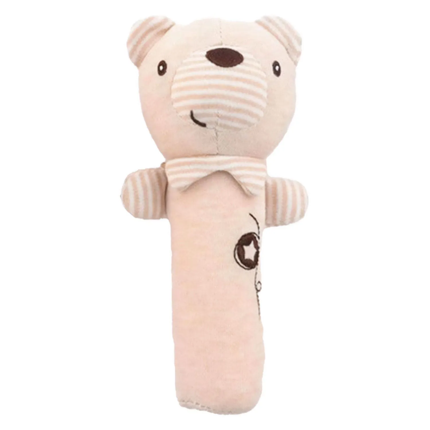Baby Moo Snuggly Bear 2 Pack Squeaker Handheld Rattle Toy - Beige