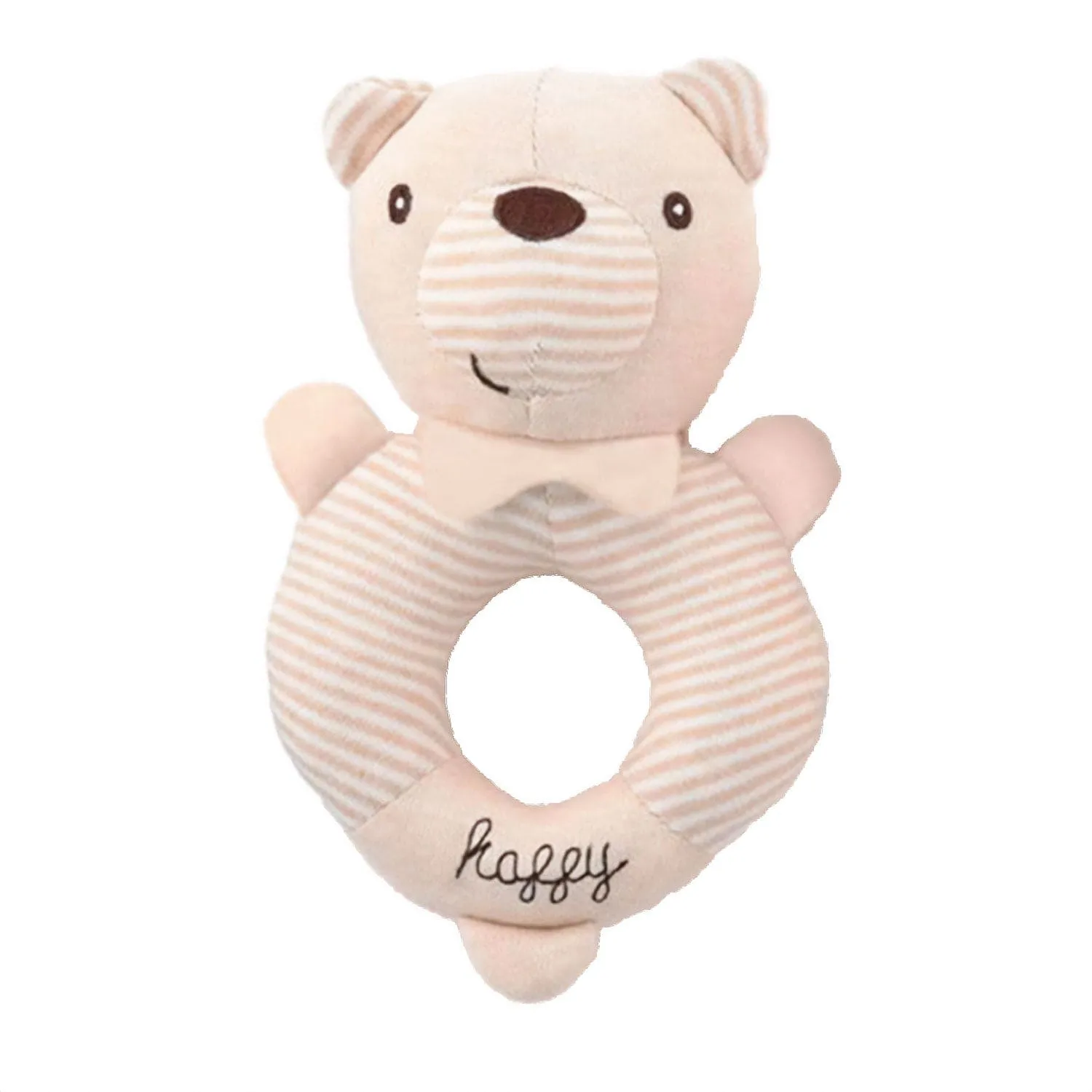 Baby Moo Snuggly Bear 2 Pack Squeaker Handheld Rattle Toy - Beige