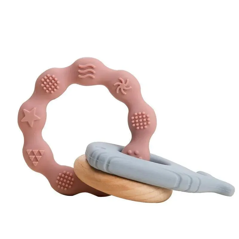 Baby Teethers, BPA-Free Food-Grade Silicone, Soft & Gentle Relief for Teething Pain, Fun Shapes & Colors