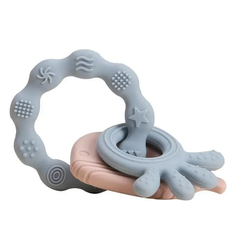 Baby Teethers, BPA-Free Food-Grade Silicone, Soft & Gentle Relief for Teething Pain, Fun Shapes & Colors