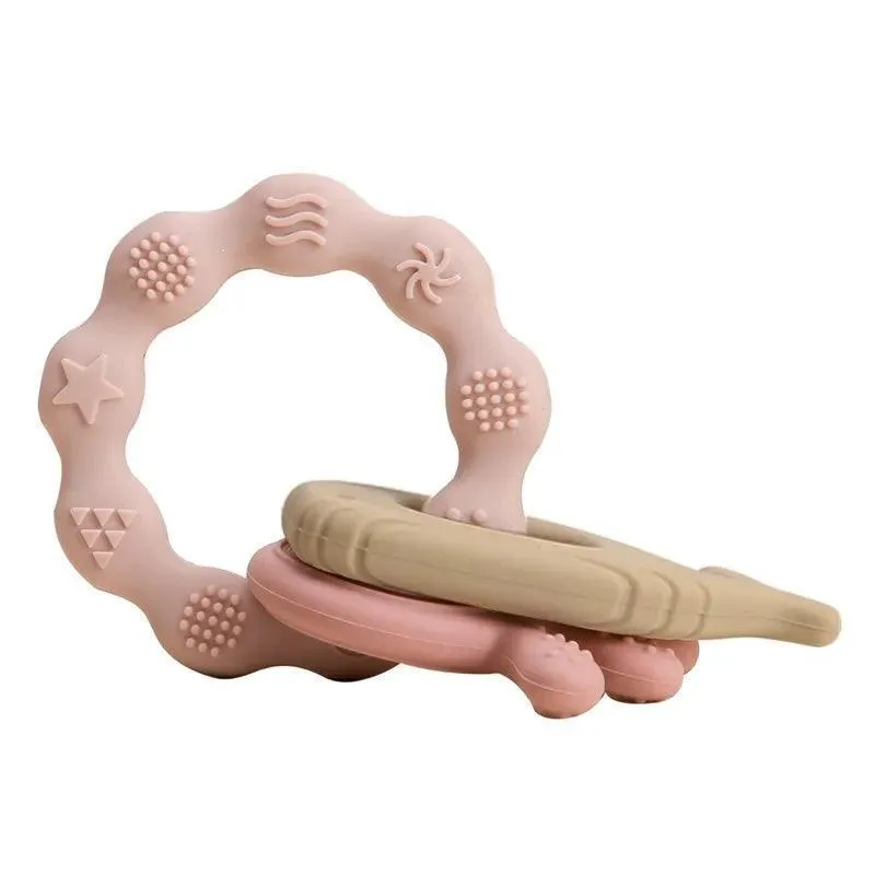 Baby Teethers, BPA-Free Food-Grade Silicone, Soft & Gentle Relief for Teething Pain, Fun Shapes & Colors