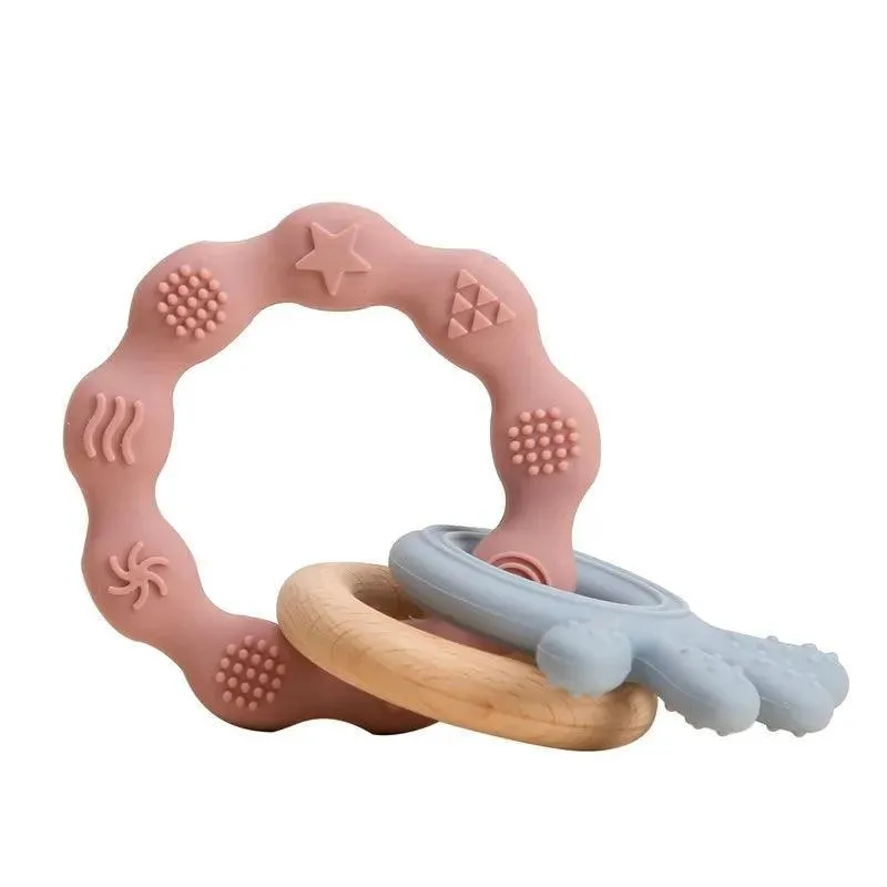 Baby Teethers, BPA-Free Food-Grade Silicone, Soft & Gentle Relief for Teething Pain, Fun Shapes & Colors