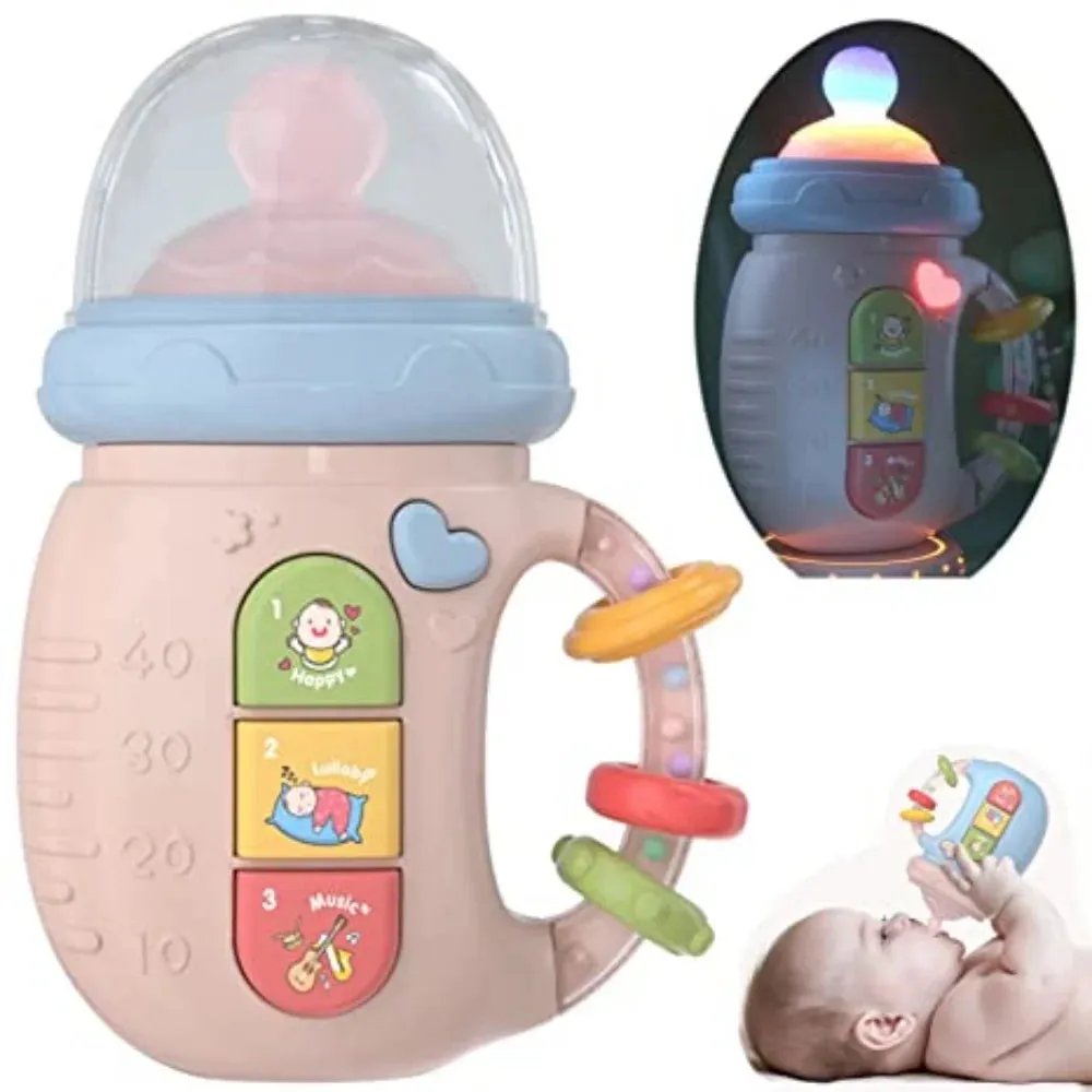 Baby Toys for 6-18 Months, 4-In-1 Silicone Pacifier   Baby Rattles   Light up Toys   Teether Toy, Sensory Toys for Toddlers 6 Months Old, Musical Toys, Christmas Easter Gifts