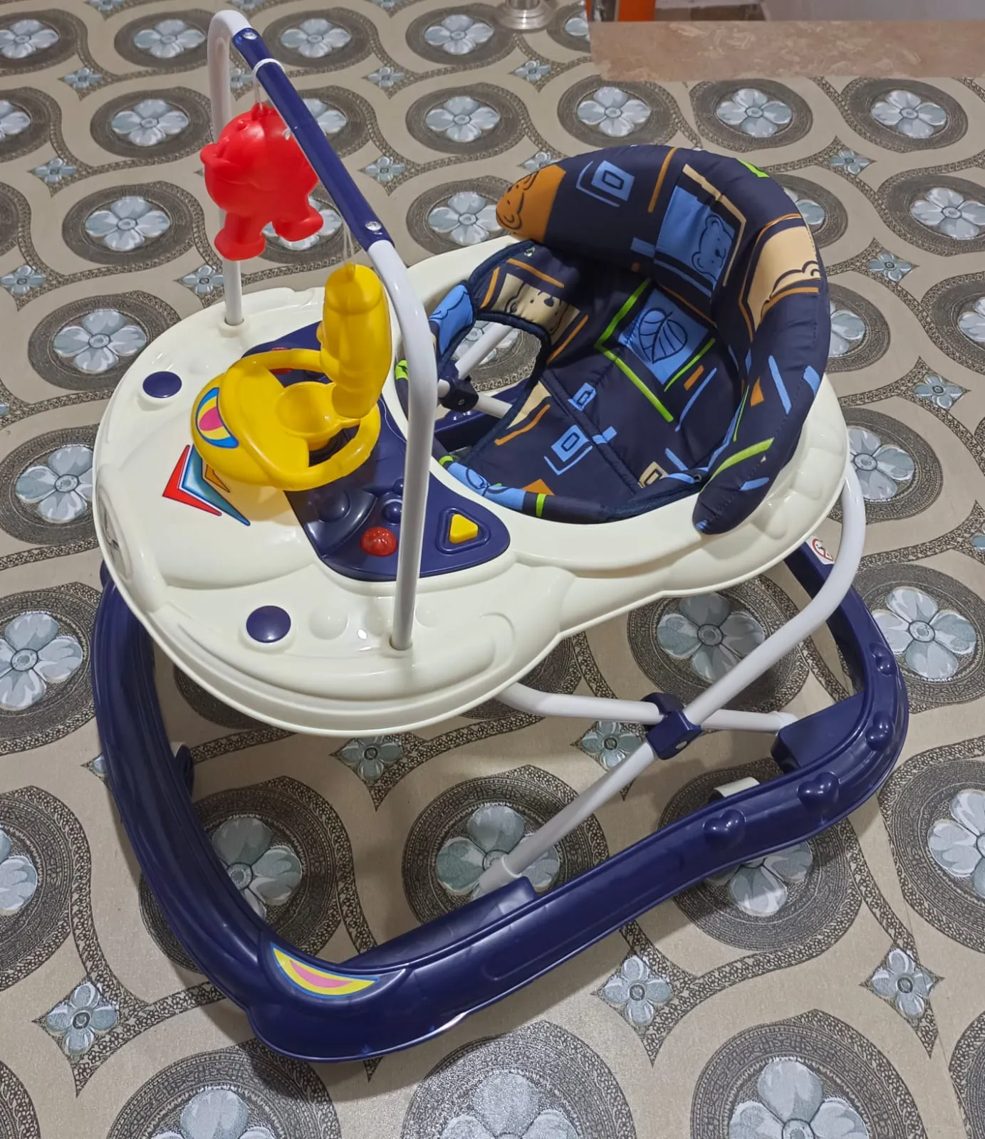 Baby Walker With Hanging Rattles In Beautiful Blue Color