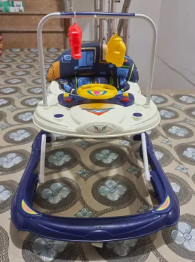 Baby Walker With Hanging Rattles In Beautiful Blue Color