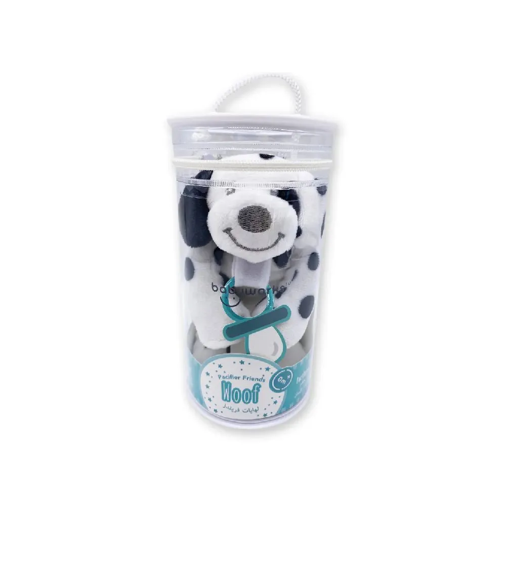Baby Works Pacifier Holder - Dog Premium Plush - Woof