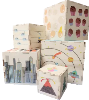 Bajo 5 Wooden Cubes Pyramid