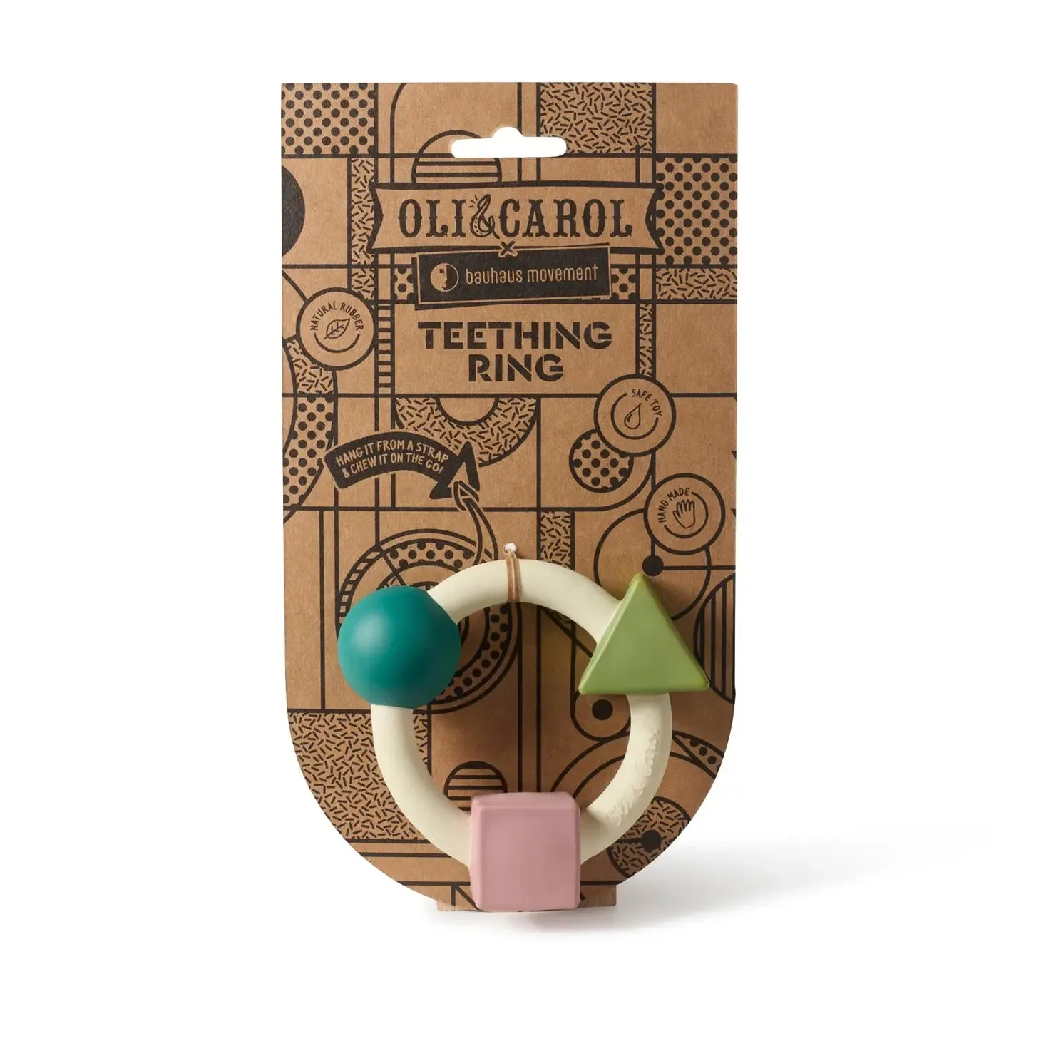 Bauhaus Teething Ring, Pastel Colors