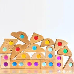 Bauspiel | Fairytale Window Shapes | 36 Blocks with Tray