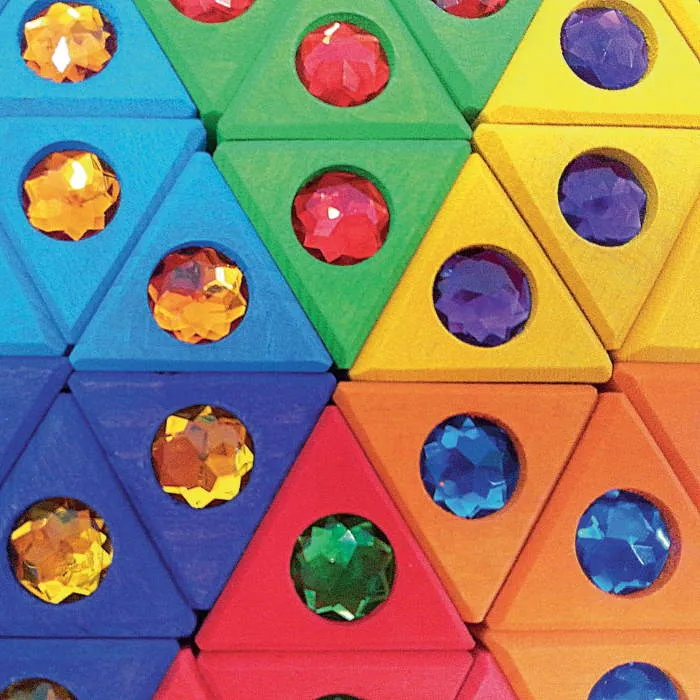 Bauspiel | Large Sparkling Triangles 18 Blocks