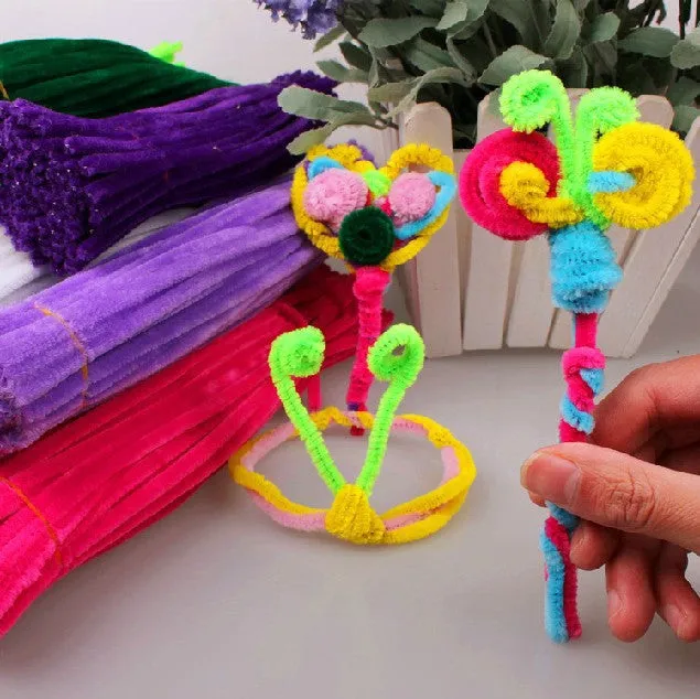 Children's Educational Toys DIY toys materials shilly-stick Plush Stick handmade art Christmas toys-100pcs/set