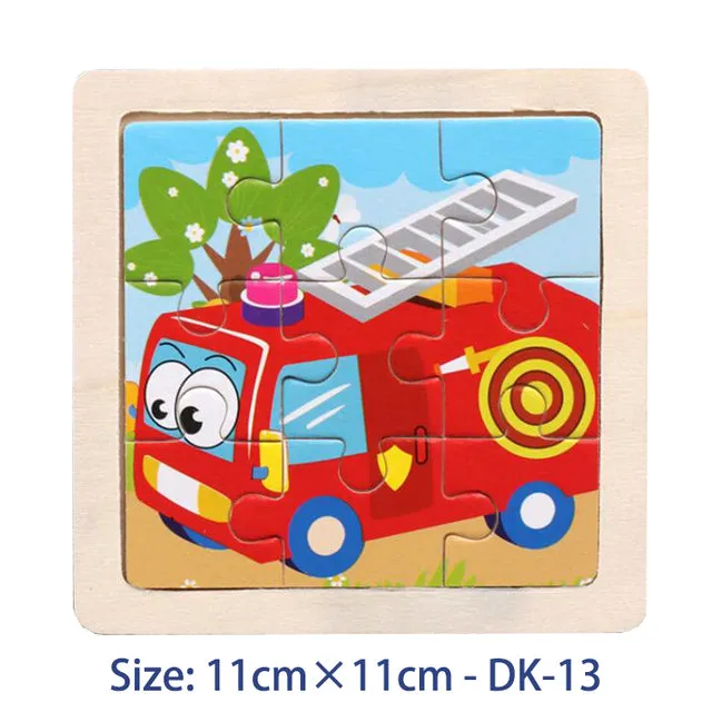 Colorful Wood 3D Puzzles Cartoon