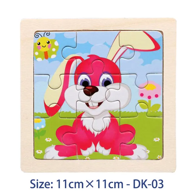 Colorful Wood 3D Puzzles Cartoon