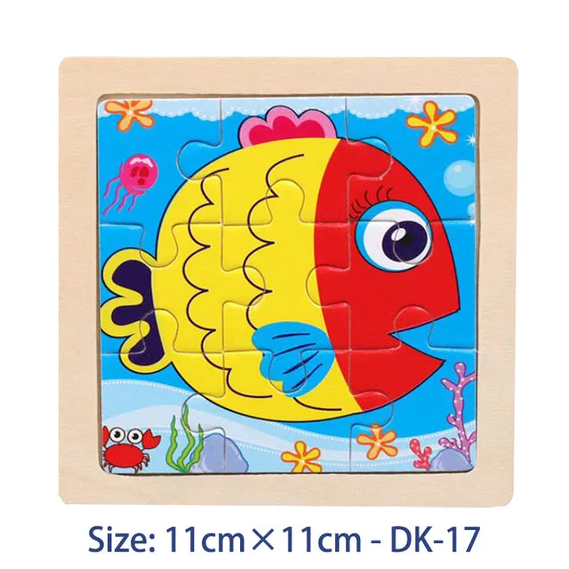 Colorful Wood 3D Puzzles Cartoon