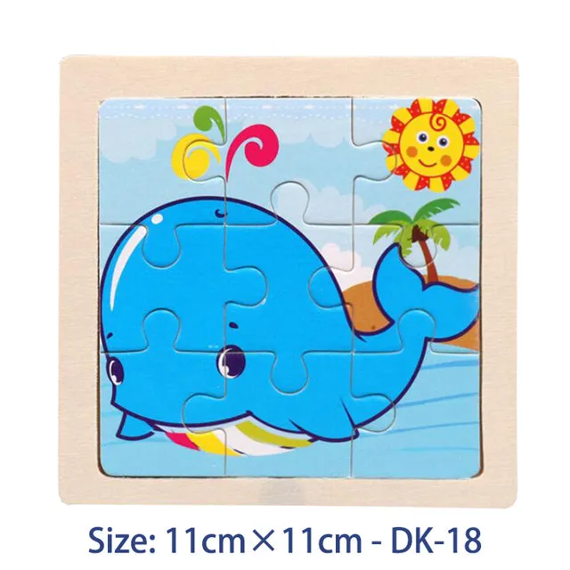Colorful Wood 3D Puzzles Cartoon