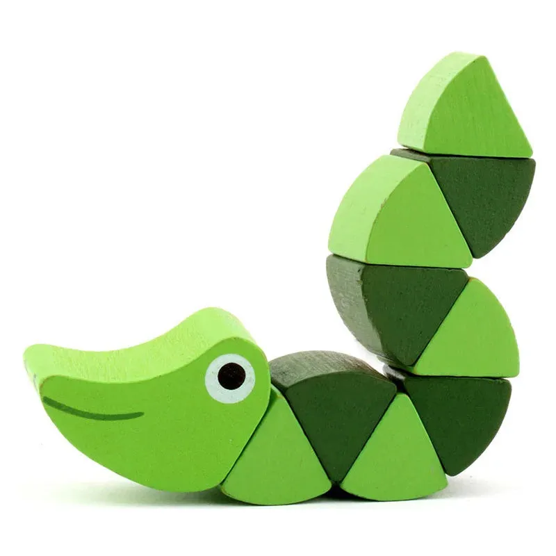 Colorful Wooden Worm Puzzles