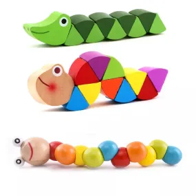 Colorful Wooden Worm Puzzles