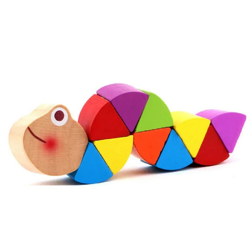 Colorful Wooden Worm Puzzles