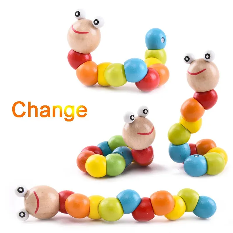 Colorful Wooden Worm Puzzles
