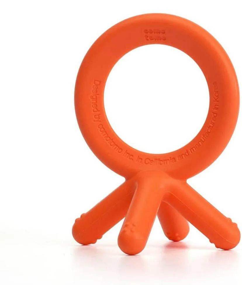 Comotomo Silicone Baby Teether, Orange