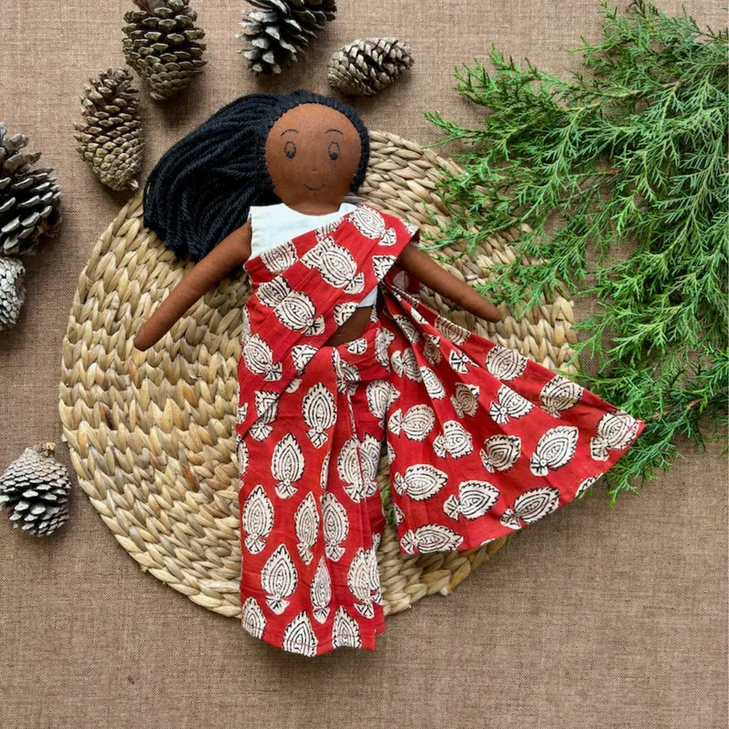 Cotton Soft Toy Doll For Kids | Manjula, Deep | 31x11 cm
