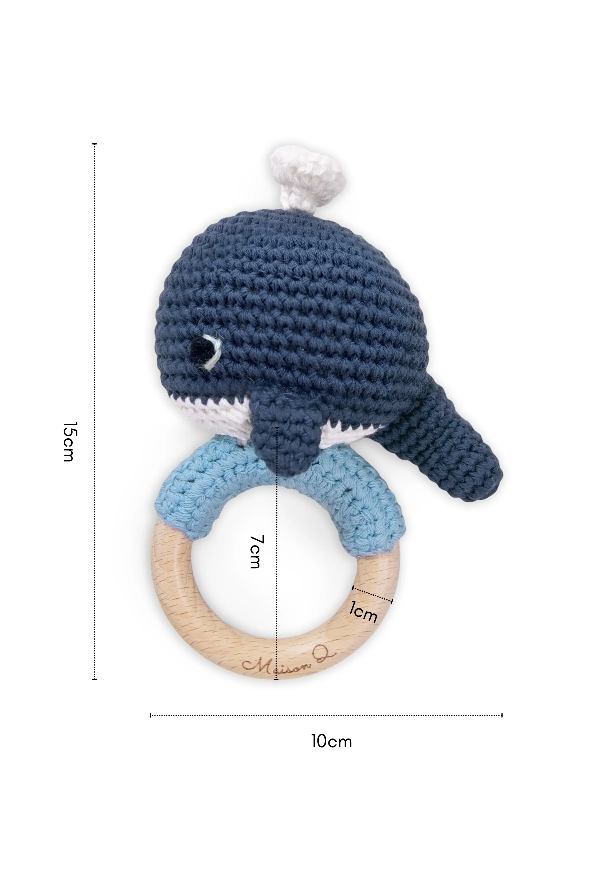 Delightful Whale Crocheted Baby Rattle