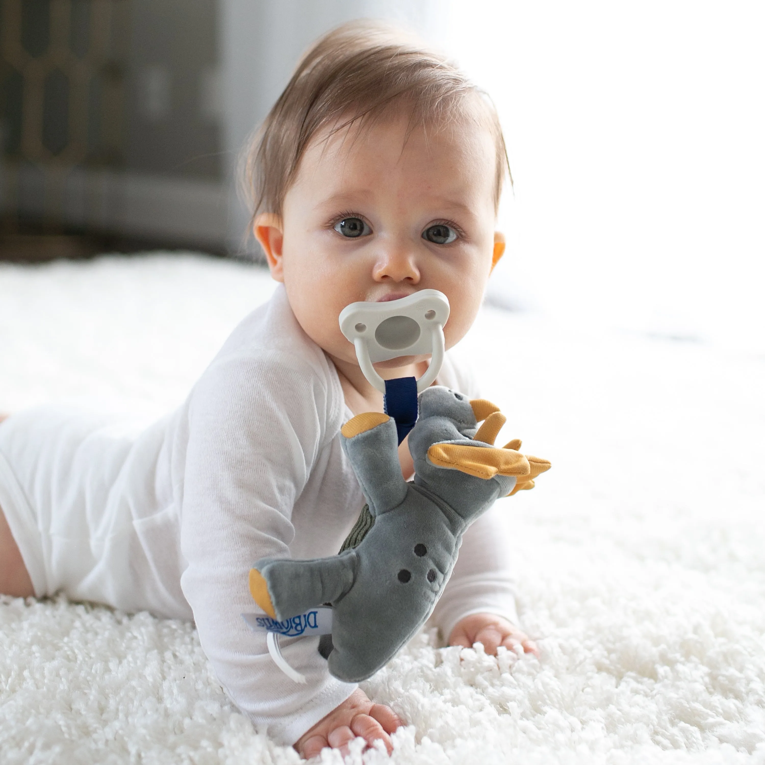 Dr. Brown’s® Lovey Pacifier and Teether Holder, Triceratops