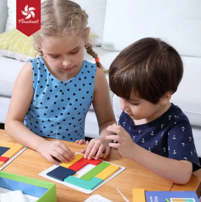 Educational Wooden Geometry Puzzles Building Blocks F13-21-495