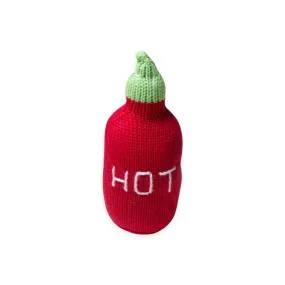 Estella Knit Baby Rattle ~ Hot Sauce