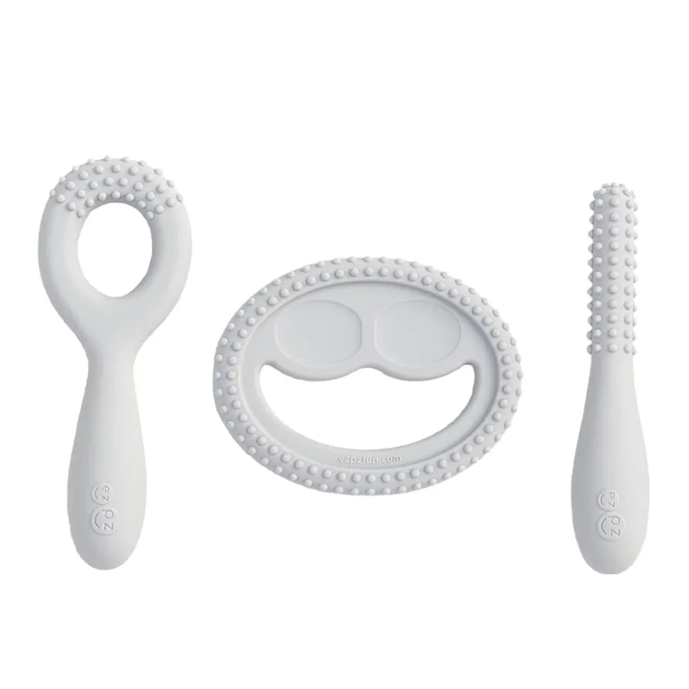EzPz 3-Piece Oral Development Tools Set - Pewter