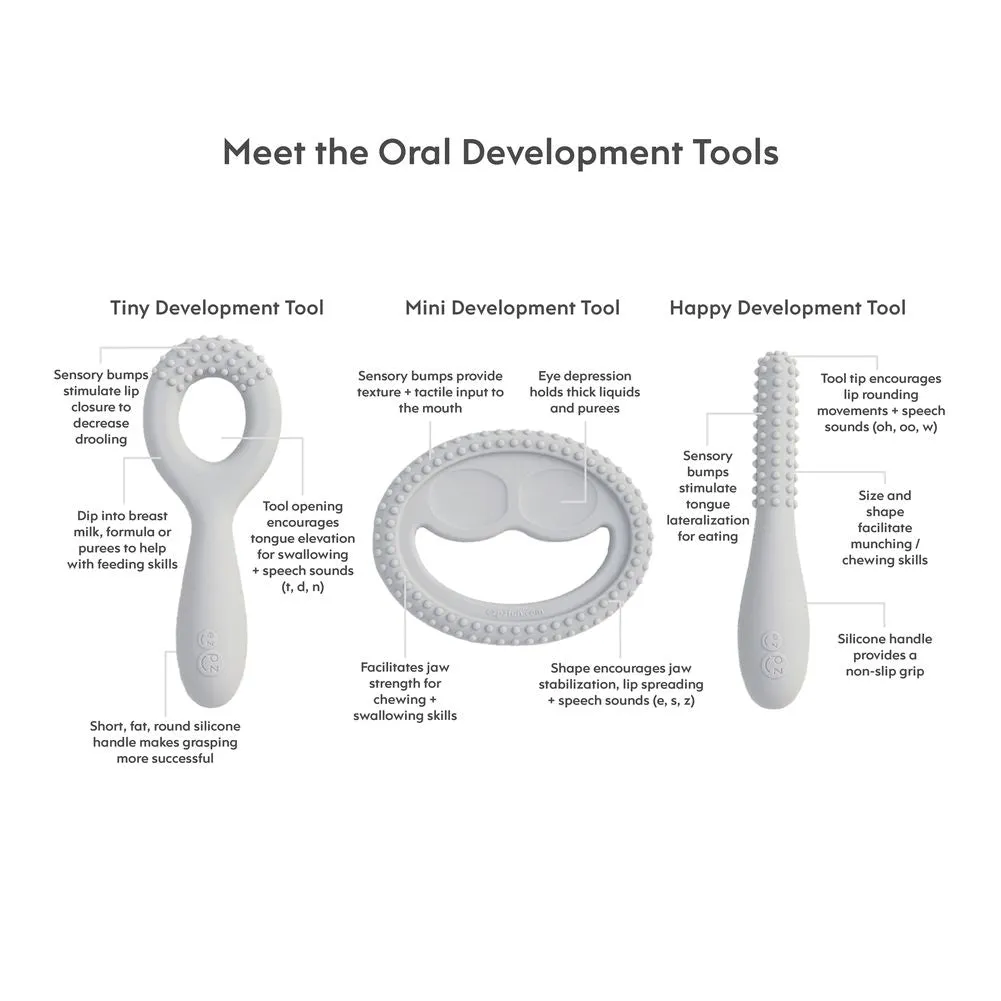 EzPz 3-Piece Oral Development Tools Set - Pewter