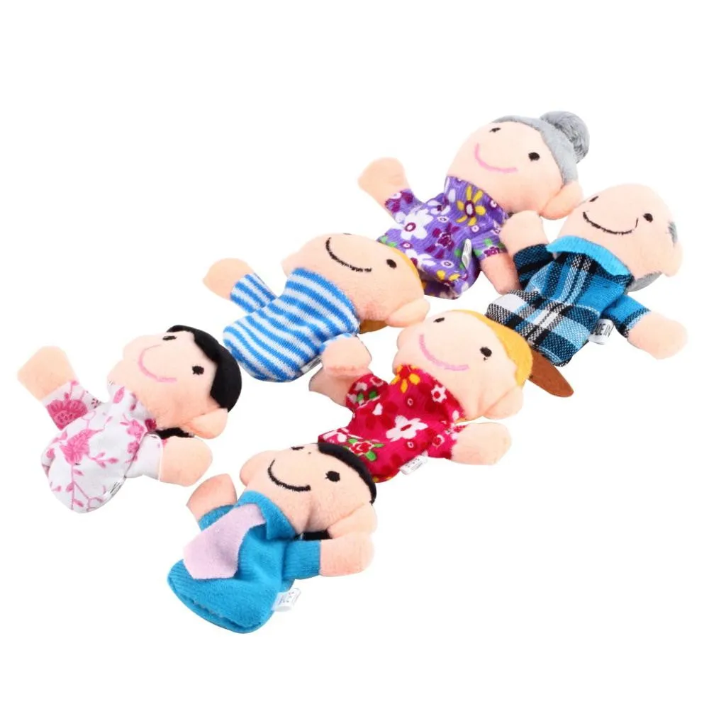 Finger Plush Puppet Happy Family Story Telling Dolls Support Children Baby Educational Toys-6pcs/set