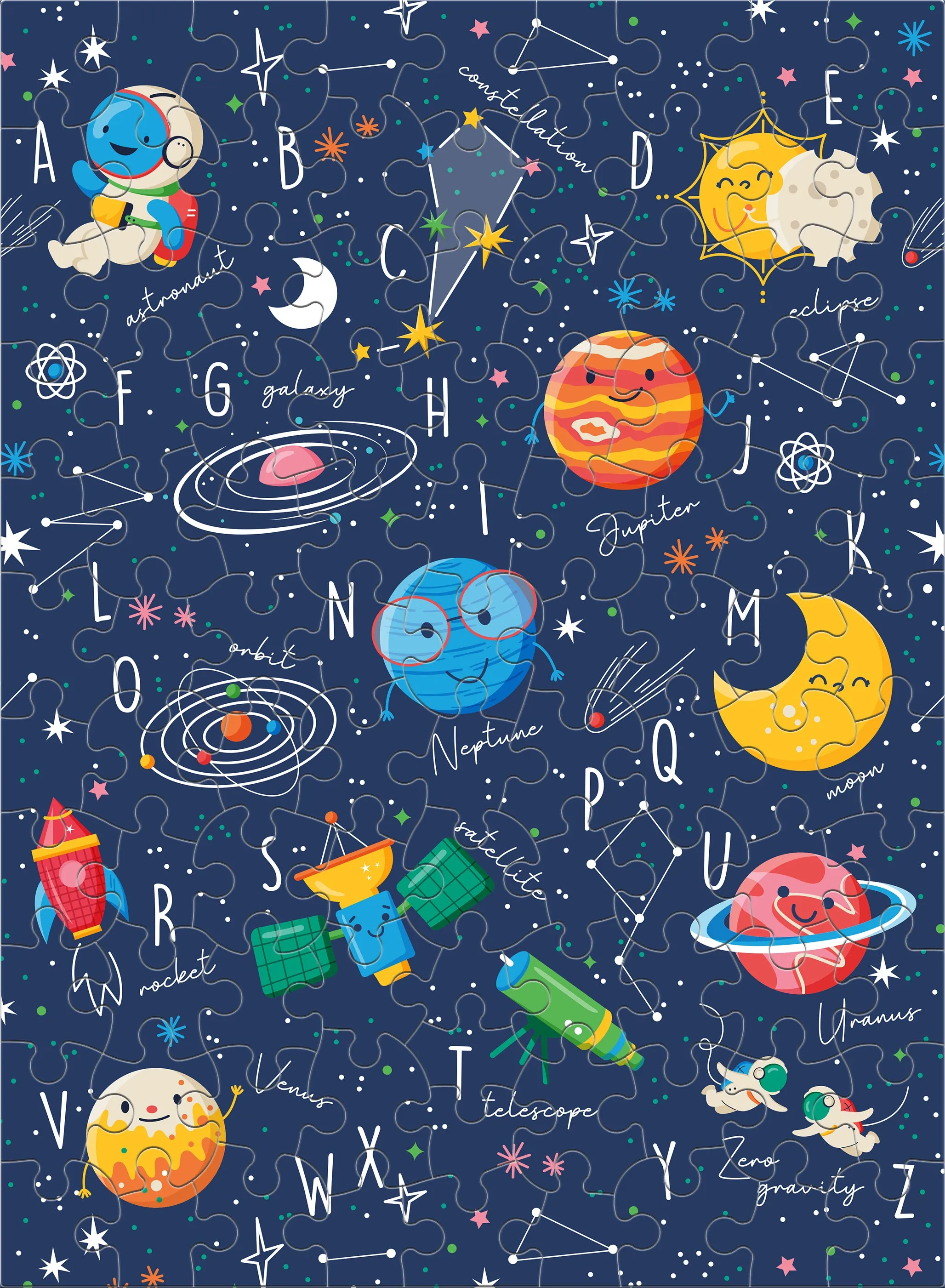 Kids 100 Piece Puzzle - Space Friends - 100 Piece Puzzle