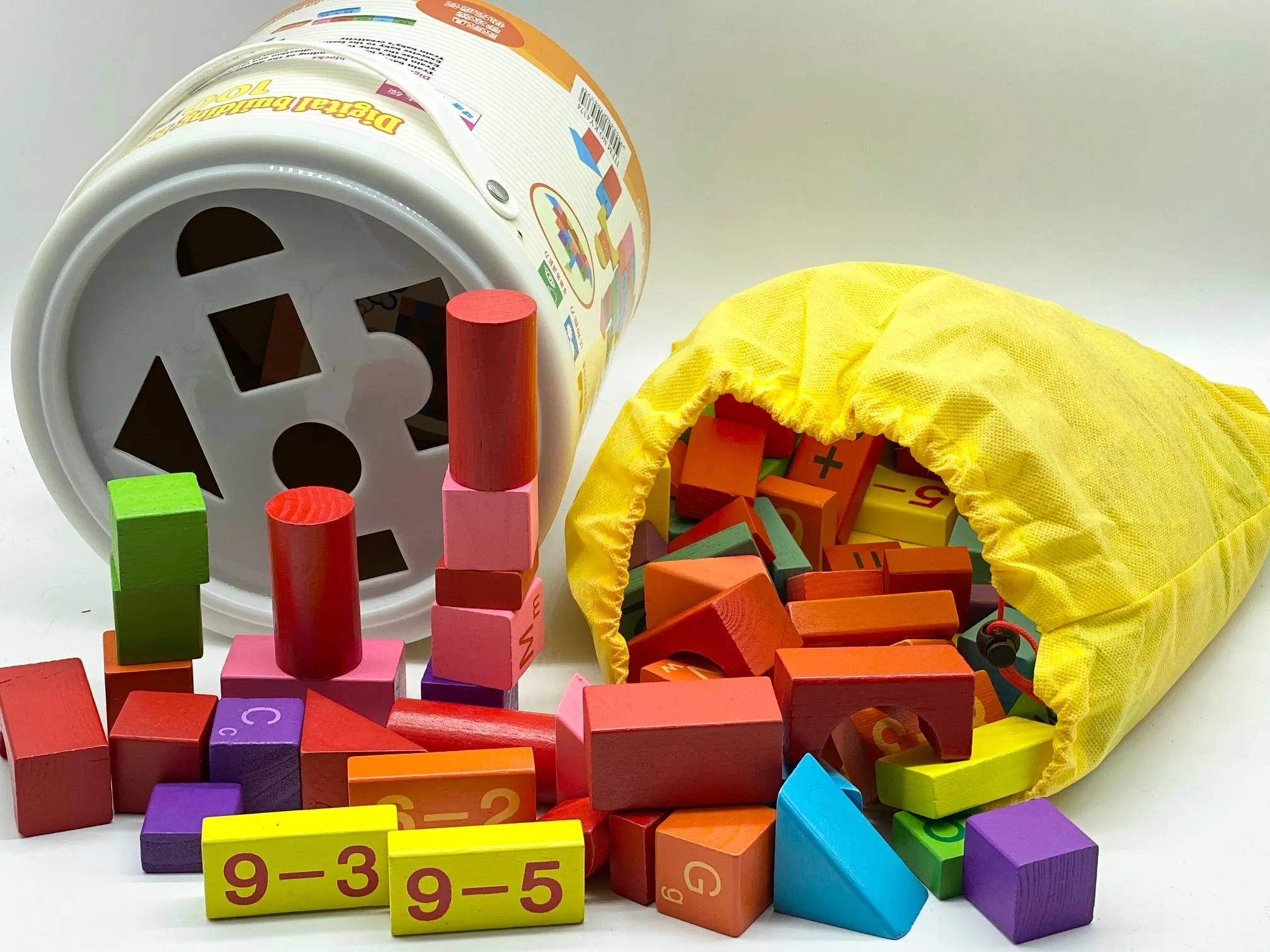 Kids Wooden Blocks 100 Pcs with Tub- Rec. Age: 24 months 