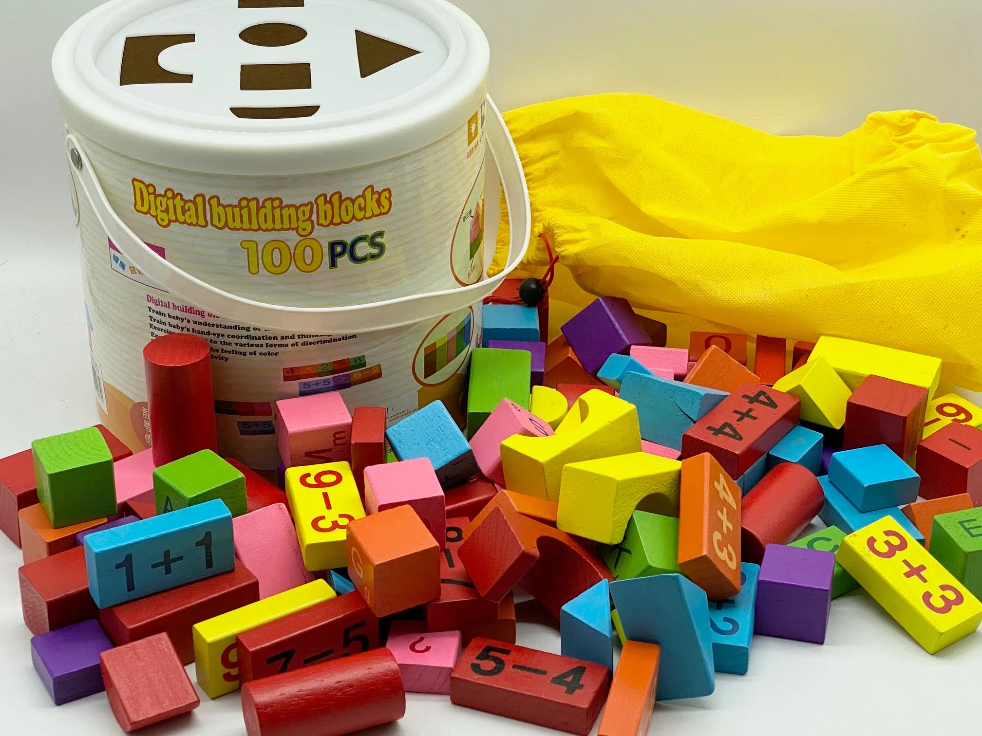 Kids Wooden Blocks 100 Pcs with Tub- Rec. Age: 24 months 