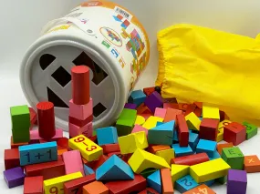 Kids Wooden Blocks 100 Pcs with Tub- Rec. Age: 24 months 