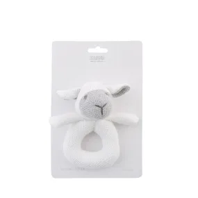 Knitted Baby Rattles - Sheep