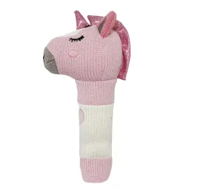 Knitted Hand Rattle - Unicorn